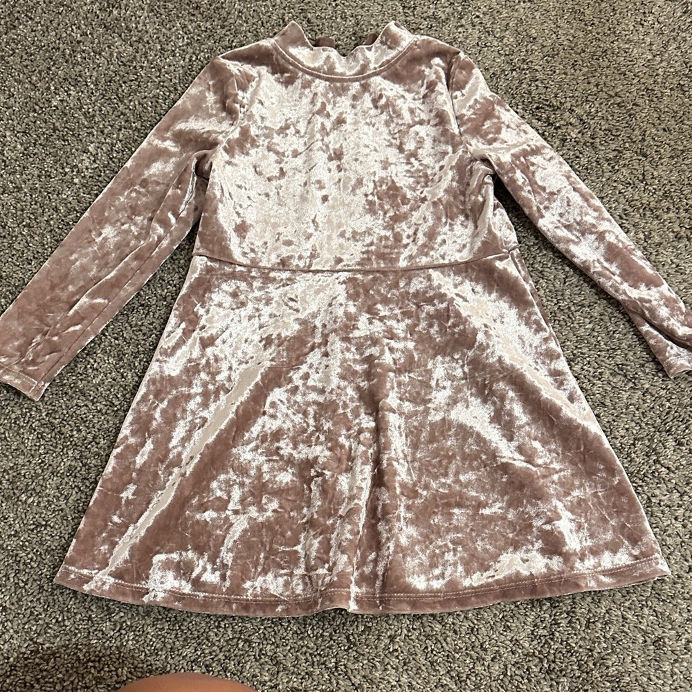 Pink velvet kids dress